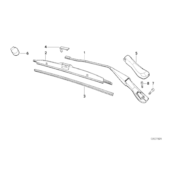 Pokrywka ramienia wycieraczki lewa BMW E32 730i 735i 740i 750i - 61611388217
