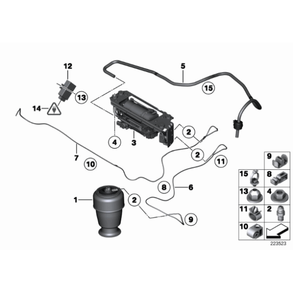 Sprężyna poduszka pneumatyczna tył BMW F11 F11N 518 520 523 525 528 530 535 550 - 37106784381