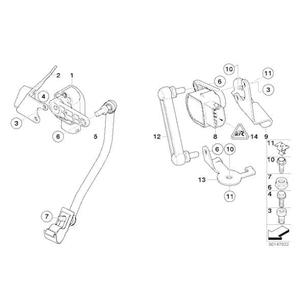 Łącznik regulatora wysokości świateł BMW E84 X1 18d 20d 25d 28i 35i - 37146791075