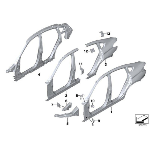 Blacha zamykająca wnęki koła przód prawa BMW F25 F26 X3 X4 18 20 28 30 35 M40 - 41117267240