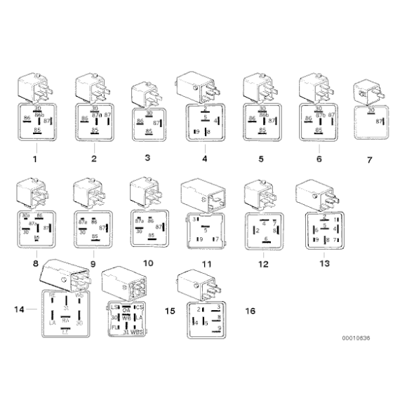 Przekaźnik żółcień cynkowa BMW E31 E32 E34 E36 E46 E83 X3 Z3 - 61361389105