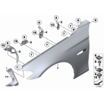 Mocowanie błotnika przód prawy BMW F10 F11 518d 520d 520i 523i 525d 528i 530d 530i 535d 535i 550 M5 - 41357207210