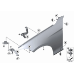 Uchwyt mocowanie błotnika przód lewy BMW F30 F31 F32 F33 F36 - 41357298037
