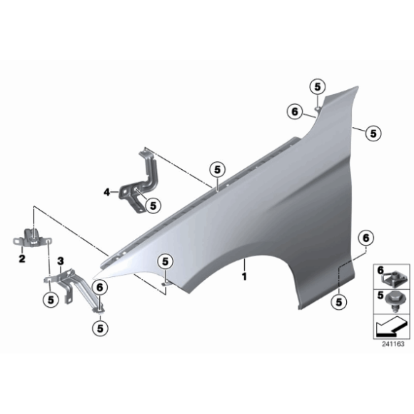 Uchwyt mocowanie błotnika przód lewy BMW F30 F31 F32 F33 F36 - 41357298037