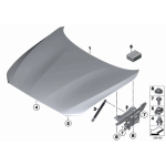 Zawias maski pokrywy silnika prawy BMW F20 F21 F22 F23 F30 F31 F33 F34 F36 F80 F82 F83 F87 - 41617286344