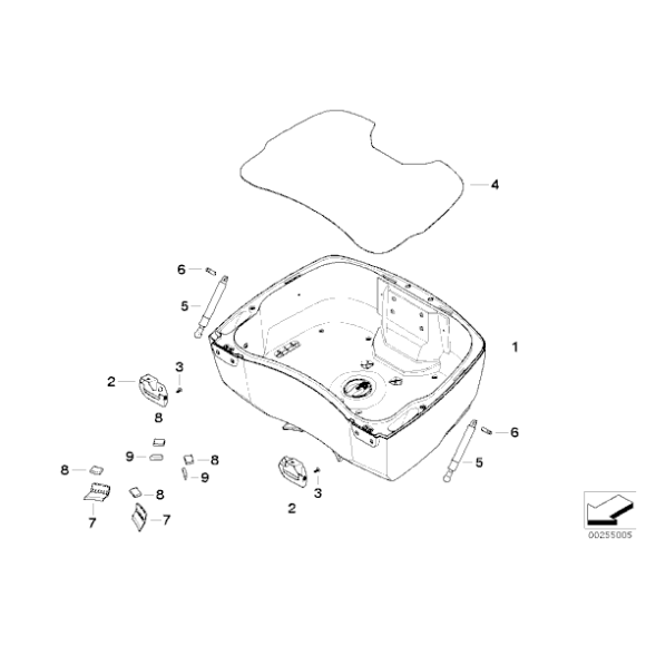 Wykładzina dna kufra centralnego BMW K48 K52 K1600 R1200 R12050 - 46547729461