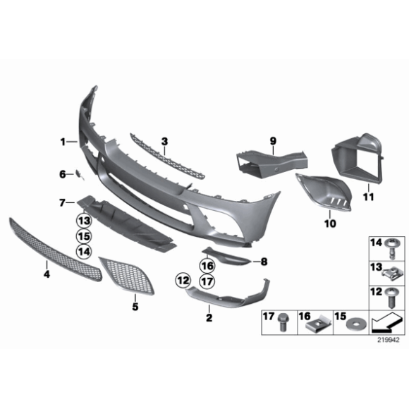 Obudowa zderzaka przód dolna lewa BMW E71 E72 X6 30dX 35dX 35iX 40iX 50iX M50dX - 51112159269