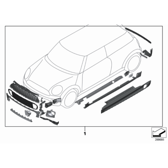 Spoiler przód MINI R56N R58 R59 Cooper Coop - 51112759387