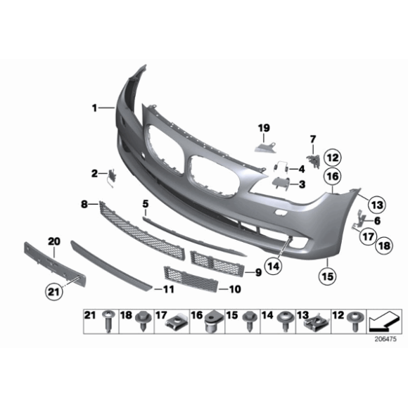 Listwa pod tablicę rejestracyjną BMW F01 F02 F04 730 740 750 760 Hybrid 7 - 51117187366