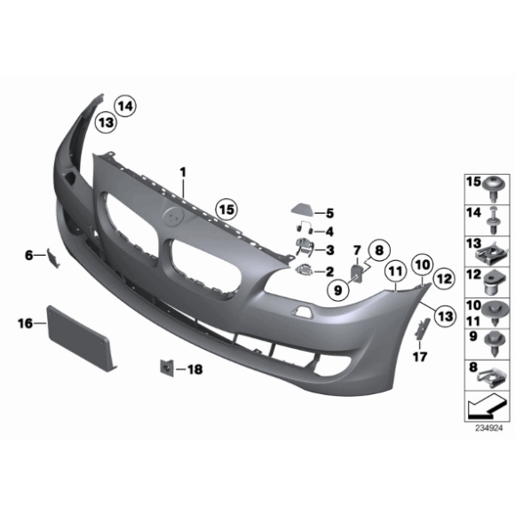 Uchwyt dźwignia zderzaka przód lewy BMW F10 F11 520 523 525 528 530 535 550 M550 - 51117200791
