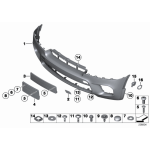 Komplet uchwytów Side view camera zderzaka przód BMW E70 X5 E71 X6 - 51117245403