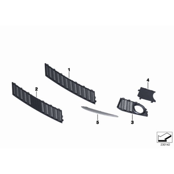 Kratka wlotu powietrza zderzaka przód środkowa BMW F10 F11 F10N F11N - 51117903901