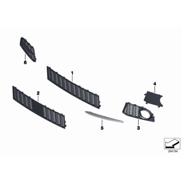 Kratka wlotu powietrza zderzaka przód lewa BMW F10 F11 520 523 525 528 530 535 550 - 51117906197