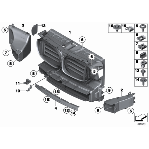 Adapter kanału wlotu powietrza przód BMW F01 F02 F04 730d 740d 730i 740i 750i 760i - 51117907155