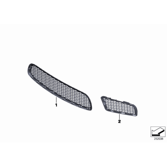 Kratka wlotu powietrza środkowa BMW F10 M5 - 51118047391