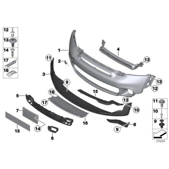 Osłona uszczelka zderzaka przód dolna prawa MINI R60 R61 - 51119802644
