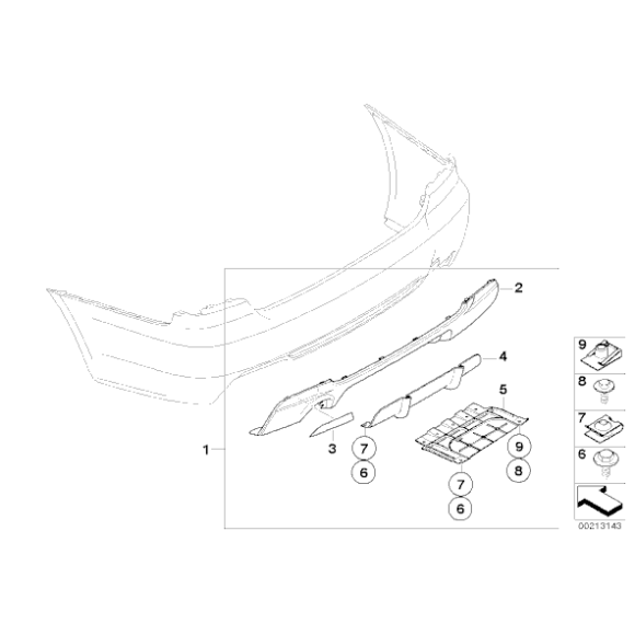 Dyfuzor BMW Performance do pakietu aerodynamicznego typu M BMW E92 E93 - 51122159174