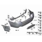Prowadnica zderzaka tył środkowa BMW F10 F10N 518 520 523 525 528 530 535 550 - 51127184765