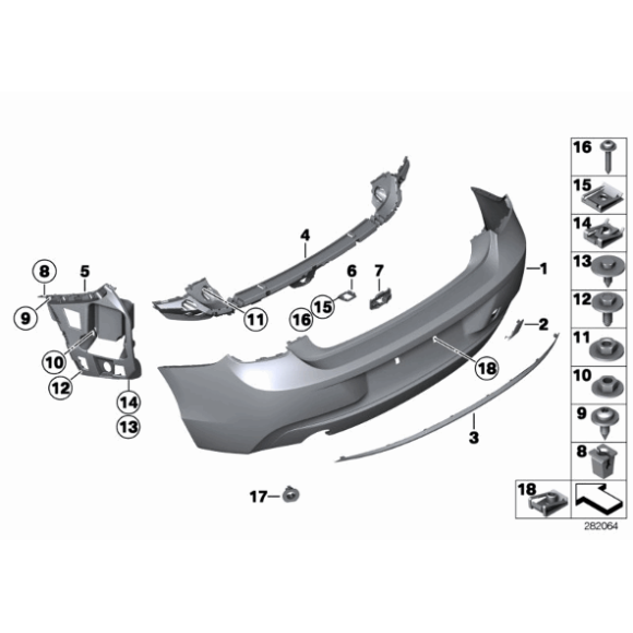 Listwa ozdobna obudowy tył BMW F20 F21 114d 116d 118d 120d 125d - 51127273796