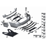 Prowadnica osłona zderzaka tył środkowa BMW F10 F10N 518 520 523 525 528 530 535 550 M5 - 51127907147