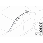 Zaczep listwy dachowej relingu BMW F10 F11 520 525 528 530 535 540 550 M5 - 51137238256