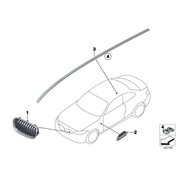 Nerka atrapa przód lewa URBAN BMW F20 F21 114 116 118 120 125 135 - 51137262119