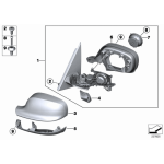 Lusterko zewnętrzne bez szkła podgrzewane lewe BMW F25 X3 18d 20iX 20dX 28iX 35dX 35iX - 51167264097