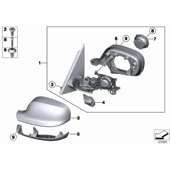 Lusterko zewnętrzne bez szkła podgrzewane lewe BMW F25 X3 18d 20iX 20dX 28iX 35dX 35iX - 51167264097