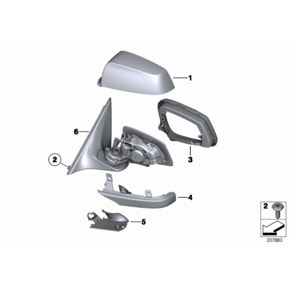 Obudowa lusterka lewa dolna BMW E60N E61N E63N E64N F01 F10 F11 F12 F13 - 51167266035