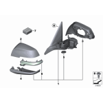 Obudowa lusterka dolna lewa BMW F30 F31 F32 F33 F34 F36 , Dla samochodów z Surround View - 51167284133