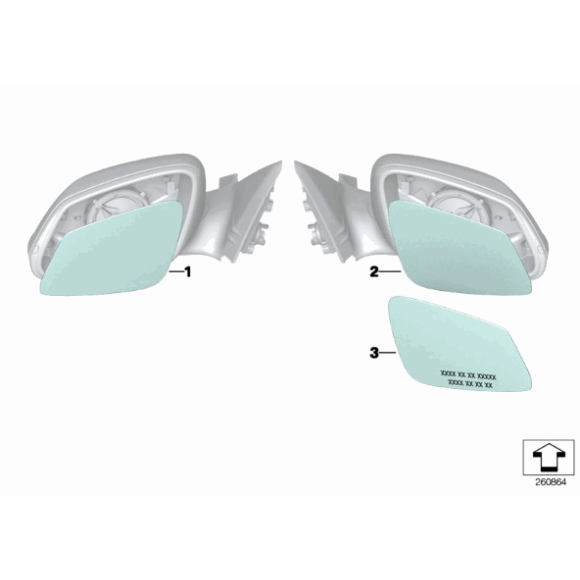 Wkład lusterka lewy BMW F20 F21 F22 F23 F30 F31 F32 F33 F34 F36 F87 I01 - 51167284999
