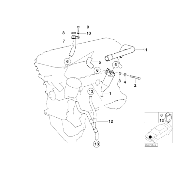 Odma oddzielacz oleju BMW E36 M3 - 11151401218