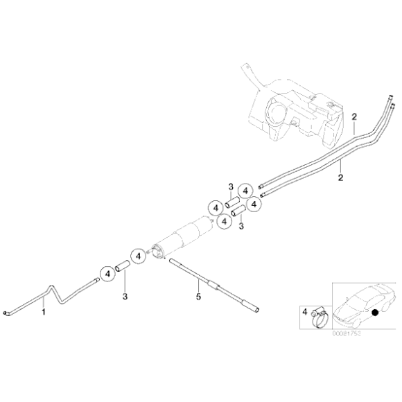 Wąż przewód paliwowy odpływowy BMW E30 E32 E36 E38 E39 E46 E53 X5 K26 K46 Z3 - 13537563456