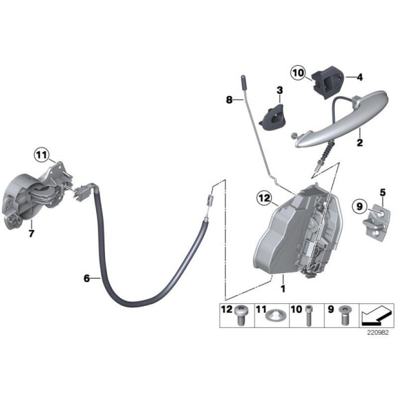 Klamka zewnętrzna tył prawa MINI R60 Cooper JCW One - 51219803704