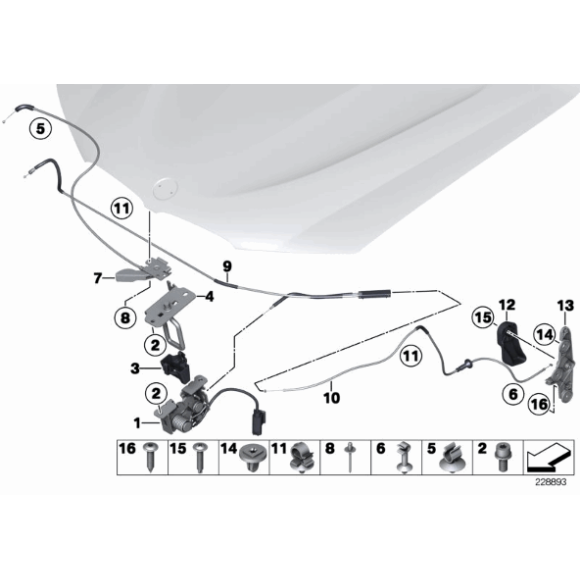 Linka maski od zamka BMW F25 F26 X3 X4 18 20 28 30 35 M40 - 51237218568