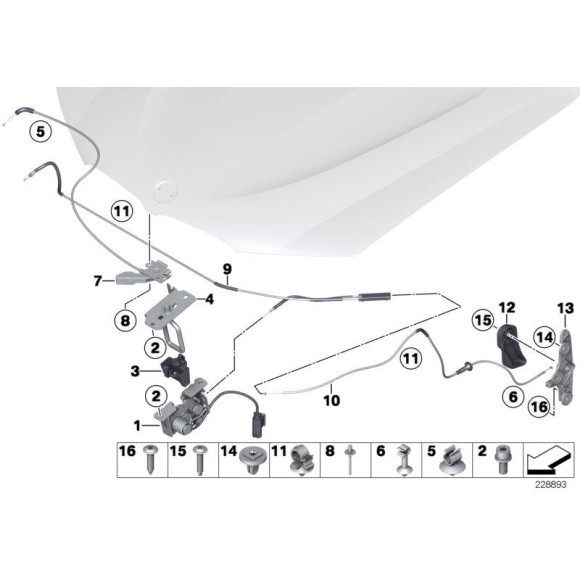 Linka maski od zamka BMW F25 F26 X3 X4 18 20 28 30 35 M40 - 51237218568