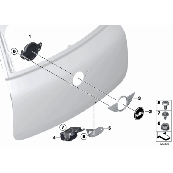 Zamek tylnej klapy BMW I12 i8 MINI R60 R61 - 51249802312