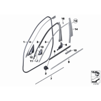 Listwa zewn. szyby drzwi przednich pr. - 51338049194