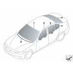 Szyba boczna stała tył prawa BMW F30 F80 M3 316 318 320 325 328 330 335 - 51357269554