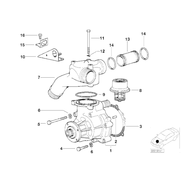 Pompa wody M3 - Oryginał BMW - 11511406650