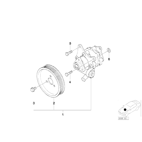 Koło pasowe pompy wspomagania BMW E52 Z8 ALPINA - 32421407762