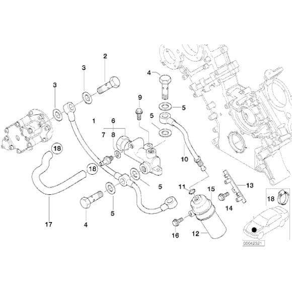 Uchwyt zbiorniczka ciśnieniowego VANOSa BMW E39 M5 - 11361407880