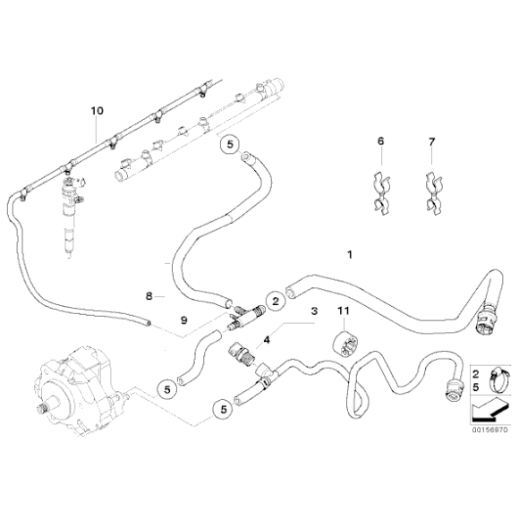 Rozdzielacz paliwa BMW E53 X5 3,0d M57N - 13537790205