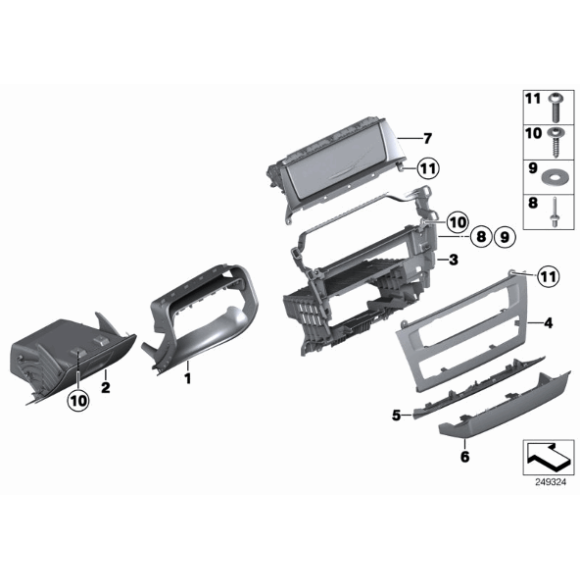 Osłona Centerstack dolna BMW F25 X3 18d 20iX 28iX 35dX 35iX 20dX 30dX 35iX - 51459201670