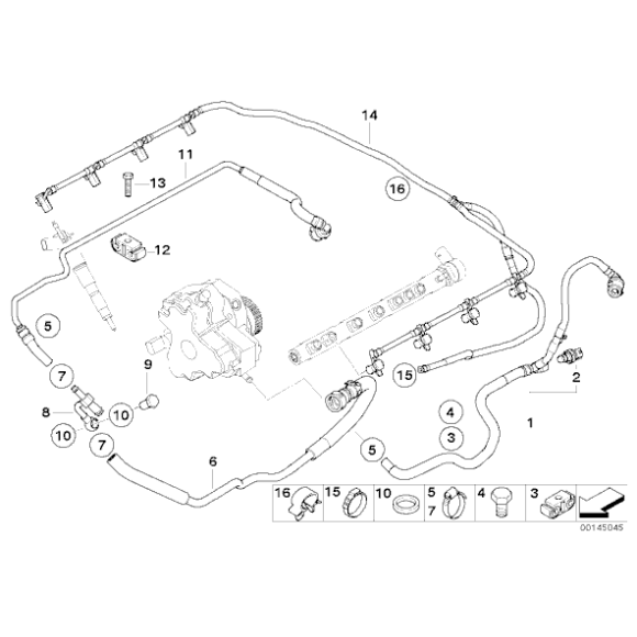 Przewód przelewowy paliwa BMW E65 745d - 13537799870