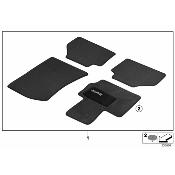 Dywaniki welurowe BMW X3 - 51472164765