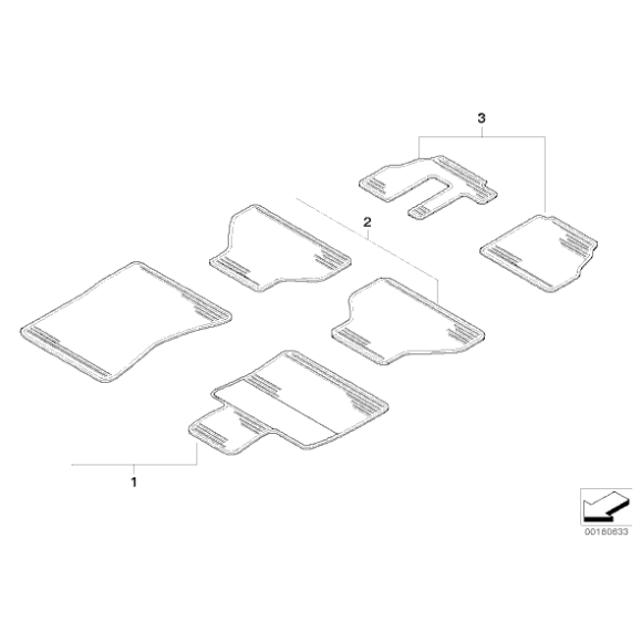 Dywaniki podłogowe Allwetter tył antrazit BMW E70 E70N X5 - 51472231955