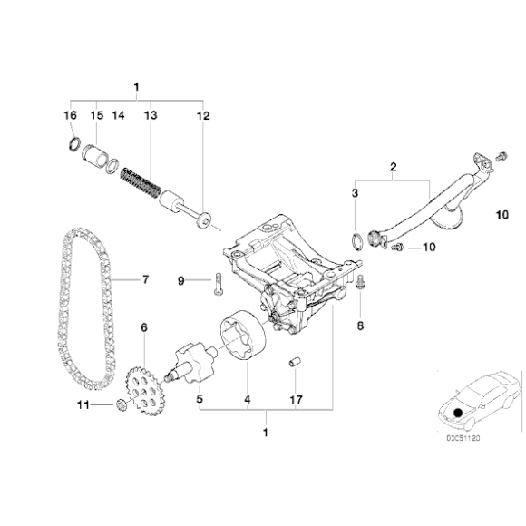11411432731 Wirnik zewn. pompy oleju BMW E38 E39 E46 E60 E61 E53 E65 E83 M52 M54 - 11411432731 - Części oryginalne BMW Łódź | Sklep internetowy BMW