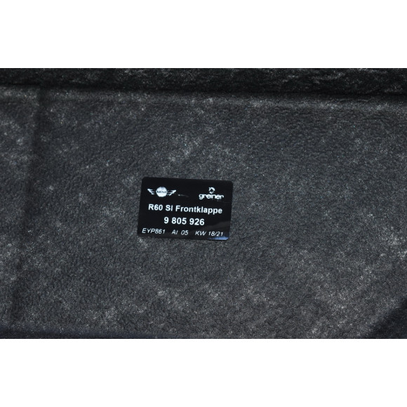 Izolacja wygłuszenie dźwiękowa pokrywy silnika MINI R60 R61 Cooper JCW - 51489805926