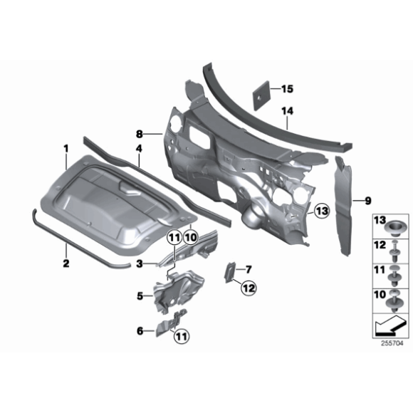 Izolacja wygłuszenie dźwiękowa pokrywy silnika MINI R60 R61 Cooper JCW - 51489805926